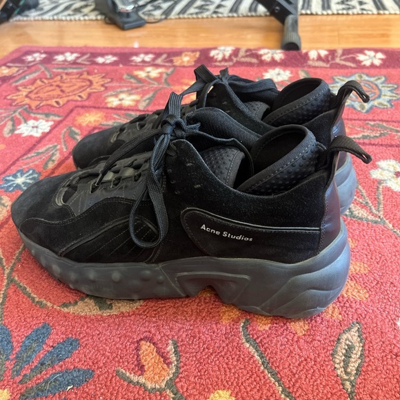 Acne Studios Manhattan Trainer Black Suede Sneaker - Picture 1 of 5